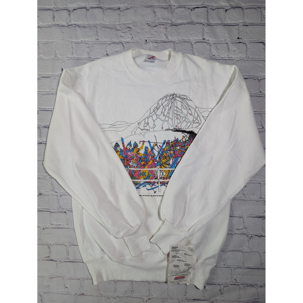 Vintage 1988 Gallery 444 B Johnson Ski Sweatshirt Jerzees USA NWT XL